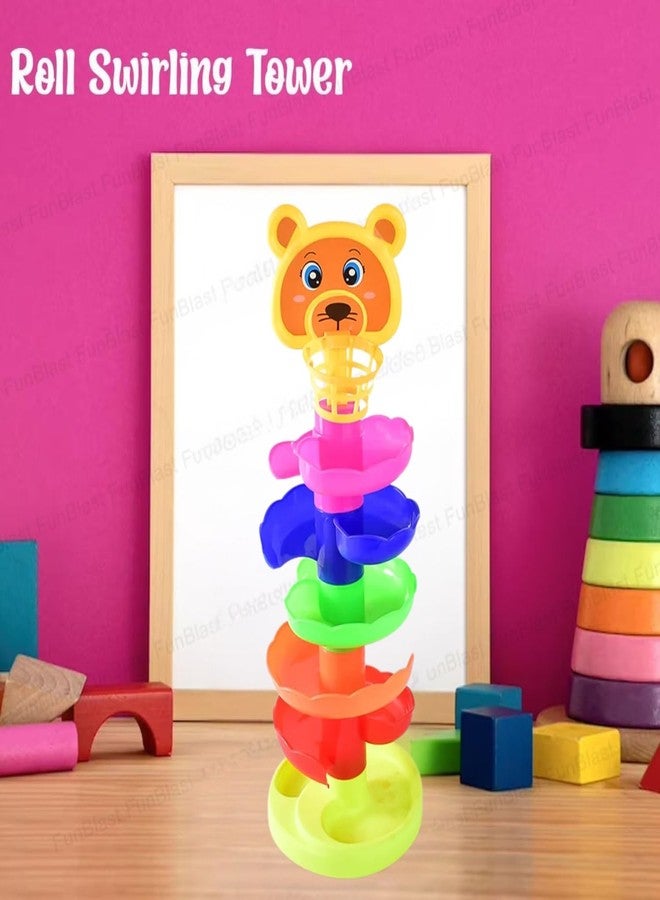 Drumstone (𝟏𝟎 𝐘𝐞𝐚𝐫𝐬 𝐖𝐚𝐫𝐫𝐚𝐧𝐭𝐲 5-Layer Ball Drop and Roll Swirling Tower - Colorful Plastic Stack Toy for Babies & Toddlers | Fun Educational Toy for Brain Development & Motor Skills - Image 4